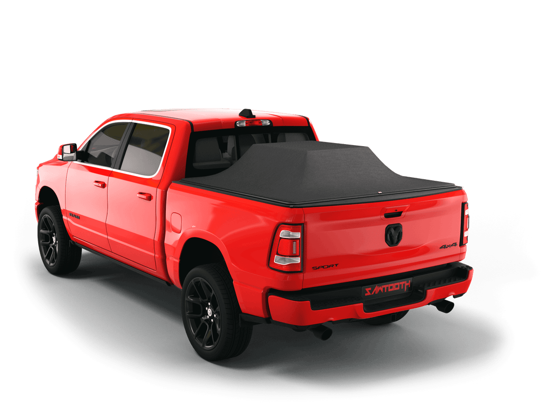 Red Ram 1500 with a Sawtooth ACMS not a truck bed cover
