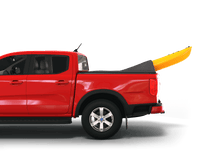 Load image into Gallery viewer, Red 2025 Ford Ranger 6&#39; Bed with yellow kayak under sawtooth stretch truck bed cover
