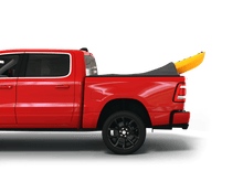 Load image into Gallery viewer, Red 2021 Ram 1500 6&#39; 4&quot; Bed with yellow kayak under sawtooth stretch truck bed cover
