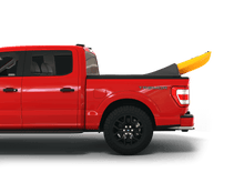 Load image into Gallery viewer, Red 2021 Ford F-150 6&#39; 7&quot; Bed with yellow kayak under sawtooth stretch truck bed cover
