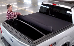 Rolling up sawtooth stretch soft tonneau cover Rolling up sawtooth stretch Soft truck bed cover