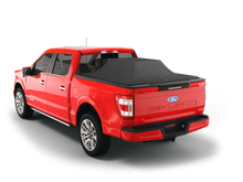 Load image into Gallery viewer, red 2004 2005 2006 2007 2008 Ford F-150 6&#39; 7&quot; bed with loaded and expanded sawtooth stretch pickup truck bed cover tonneau cover
